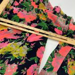 Cartonnier Anthropologie Blazer Womens Large Black Floral Print Jacket Pink Photo 6