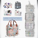 Travel Toiletry Bag Organizer hanging Makeup floral printed Black Photo 6