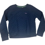 Patagonia  size large Navy quilted Crewneck sweatshirt Organic Cotton Top long sl Photo 0