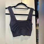 Free People Movement NWOT  Good Karma Square-Neck Bra In Washed Black Photo 7