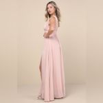 Lulus Heavenly Hues Blush Maxi Dress Size L Photo 7