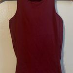 Lululemon Size 4 Racerback Burgundy Polka Dot Mesh Tank Shelf Bra Red Photo 0