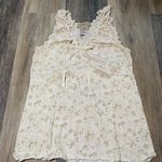 Vintage Y2K Dainty Floral Ribbon Baby Cinch Blouse Cream Large Bella Coquette Green Photo 2