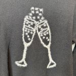 Loft Black Sweater Champagne Glasses Cheers New Years Bubbly Size Extra Small Photo 2