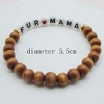 Wooden Beaded Fur Mama Bracelet Brown Photo 2