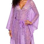 SUNDRESS Helene Crochet Sequins Kaftan, Lavender, XS/S Purple Photo 2