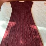 Calvin Klein  Burgundy Cable Knit Wool Sweater dress Photo 4