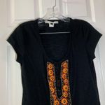 Single Dress Black Scoop Neck Beaded Accent Blouse L Size L Photo 5