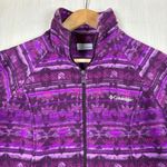 Columbia Jacket Women Sz M Purple Fleece Soft Aztec Full Zip Outdoor Western Photo 1