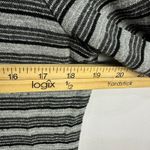 Talbots Top Womens M Black Gray Metallic Stripe Long Sleeve Classic Office Chic Photo 5