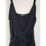 SheIn  Women's Glitter Tank Crisscross Swoop Bodysuit Black Large NWOT Photo 2