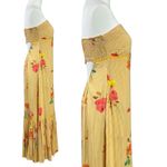 Free People  Bohemian Rosie Posie Strapless Midi Dress Yellow Floral Size Small Photo 6