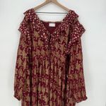 ASOS Curve Maxi Dress Womens 26 Multicolor Metallic Gathered Waist Front Slit Photo 5