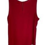 Loft  red sleeveless tank top blouse women's size medium rounded neck lace front Photo 1