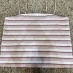 American Eagle American‎ Eagle Women Junior Pink Striped Ribbed Tank Crop Top Size Large Photo 0
