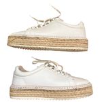 Rag and Bone White Tan Rope Kent Leather Espadrille Platform Sneakers sz 37.5 / 7 Photo 3