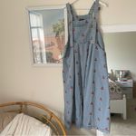 Dressed in Lala Cherry On Top Denim Jumper Dress Blue Size XL Photo 4