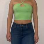 Nasty Gal Bright Green Halter Tank Top Photo 2