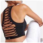 ALO YOGA Movement Sports Bra Crop Top Lace Up Corset Black Size Small Photo 4