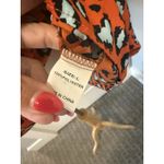 Edge  Animal Print Rust Orange Blue V Neck‎ Blouse Size Large NWOT Photo 4