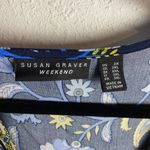 Susan Graver  Weekend Size 2X Button Front Tunic Blouse Floral Blue Kimono Boho Photo 4