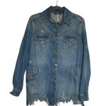 Free People Moonchild Denim Jean Jacket Shacket Oversized XS Photo 0