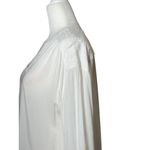 Ellen Tracy  Womens Top White Boho Blouse With Embroidered Detail Size M Photo 3