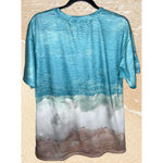 Women's Casual Beach Wave Surf Print Short Sleeve Shirt Size XL Photo 2