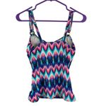 Croft & Borrow Tankini Swim Top Womens Sz 6 Purple Ruched Built In Bra Swimsuit Photo 1