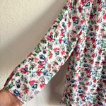 NYDJ NEW Womens Shirt Blouse White Multicolor Floral 3/4 Sleeve Size Small Photo 4
