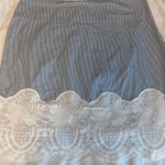 Chic Striped Blue and White Lace Mini Skirt Size 6 Photo 2