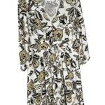 Ba&sh NWT Printed Floral Leaf Volvet 3/4 Sleeve Mini Dress Beige Size XS Photo 4