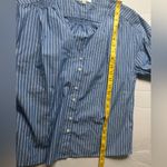 Madewell Women’s Blue Pinstripe Button Up Top Photo 5