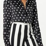 Sergio Hudson Polka Dot Silk Charmeuse Button Photo 0