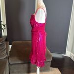 Women’s Pink Sequined Short Homecoming Party Dress Ruffle Hem CorsetBack Size 12 Photo 5