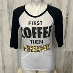 Awake  coffee print White top Photo 0