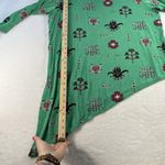 Slinky Brand Plus 1X Tunic Top Asymmetric Geometric Print V-Neck Lagenlook Green Photo 9
