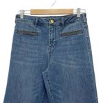 Anthropologie Pilcro Stet High Rise Flare Boho Leather Braid Trim Size 28 | 6 Photo 4