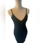 Alya “Black Slip Dress with Side Slit – Minimalist Little Black Dress” Photo 3