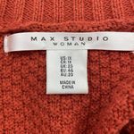 Max Studio  Plus 1X Cardigan Sweater Open Front Pumpkin Orange Waffle Knit Womens Photo 4