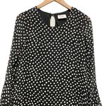 Everly  Women’s Small White Black Polka Dots Swing Bell Sleeve Mini Dress Photo 1