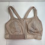 Shefit 4Luxe Flex Sports Bra Medium Impact Black Zip Wireless Lift Front Close Tan Size 4X Photo 4