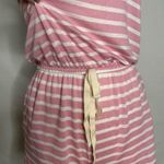 7th Ray Pink/White Striped Tank Summer Stretchy Pockets Lounge Comfy Romper M Photo 2