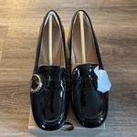 Clarks DAISS 30 TRIM BLACK PATENT Leather Heeled Loafers Professional Shoes 9 Photo 1