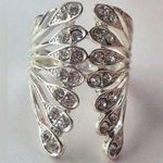 Vintage Bat Wing Unbranded Statement Ring Silver Photo 0