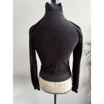 Juicy Couture Black Velour Track Jacket Zip Up Mock Neck Pockets Size M Photo 2