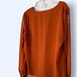 J.Crew  Women's V-Neck Rust Layered part Sheer Polka Dot Blouse S Photo 2