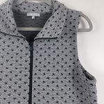 Habitat Zip Vest Women S Black White Geometric Knit Funky Asymmetrical Lagenlook Photo 2