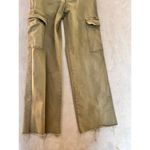 Oat New York Womens Size 2/26 High Rise Wide Leg Cargo Pant Raw Hem Green Photo 2
