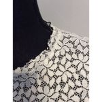 ZARA  Trafaluc Small Floral Lace Overshirt Short Sleeve White Black Romantic Photo 1